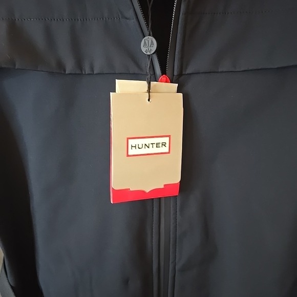 Hunter Crown 2.0 Long Women's Jacket Coat Waterproof Hooded W/ Belt Black L NWT - Picture 6 of 16